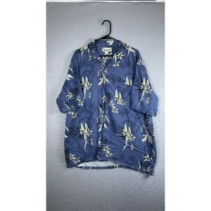 Paradise Coves Shirt Mens XL Floral Silk Hawaiian Short Sleeve Button Front